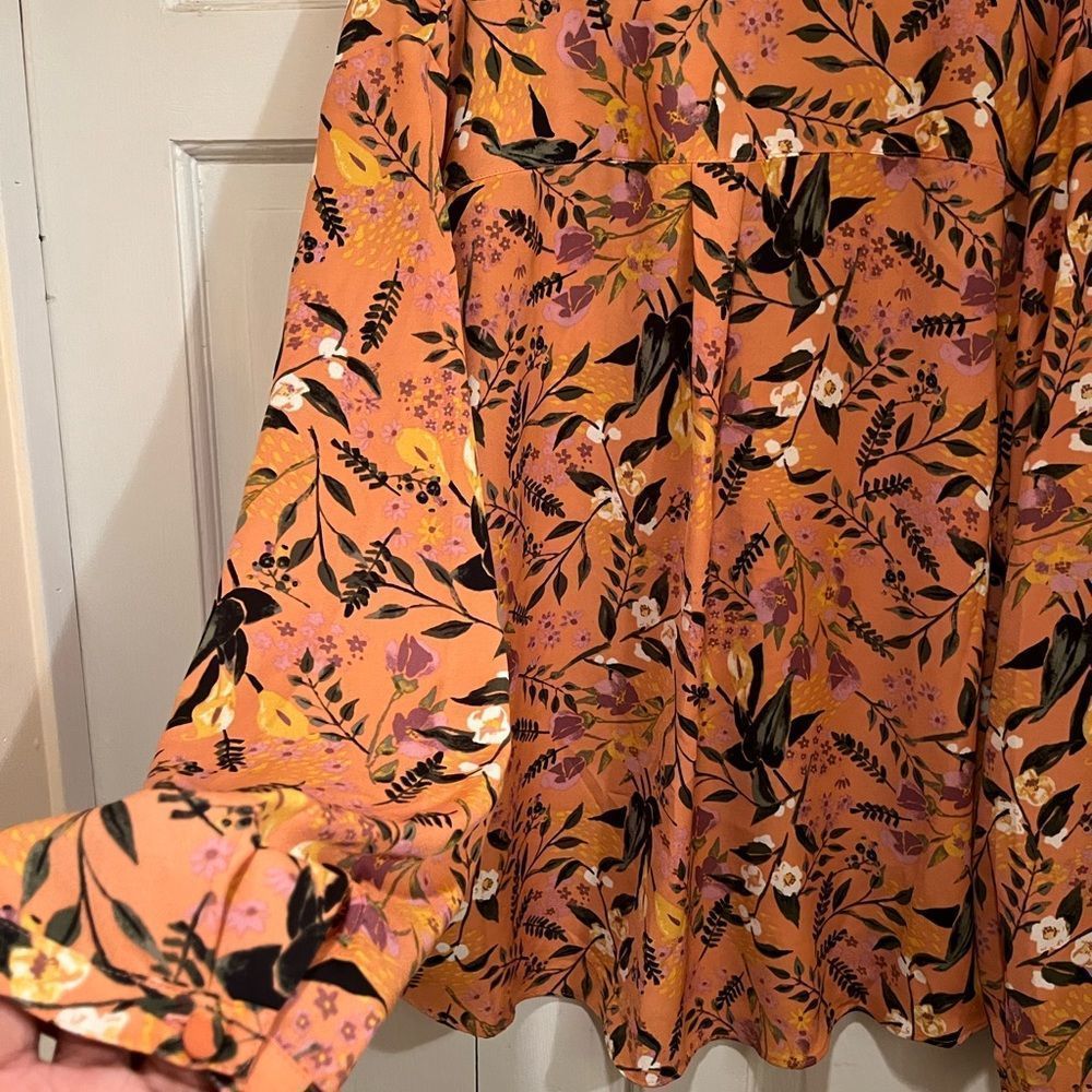 Ava & Viv Coral Garden floral Top Sz 1X - Picture 8 of 9